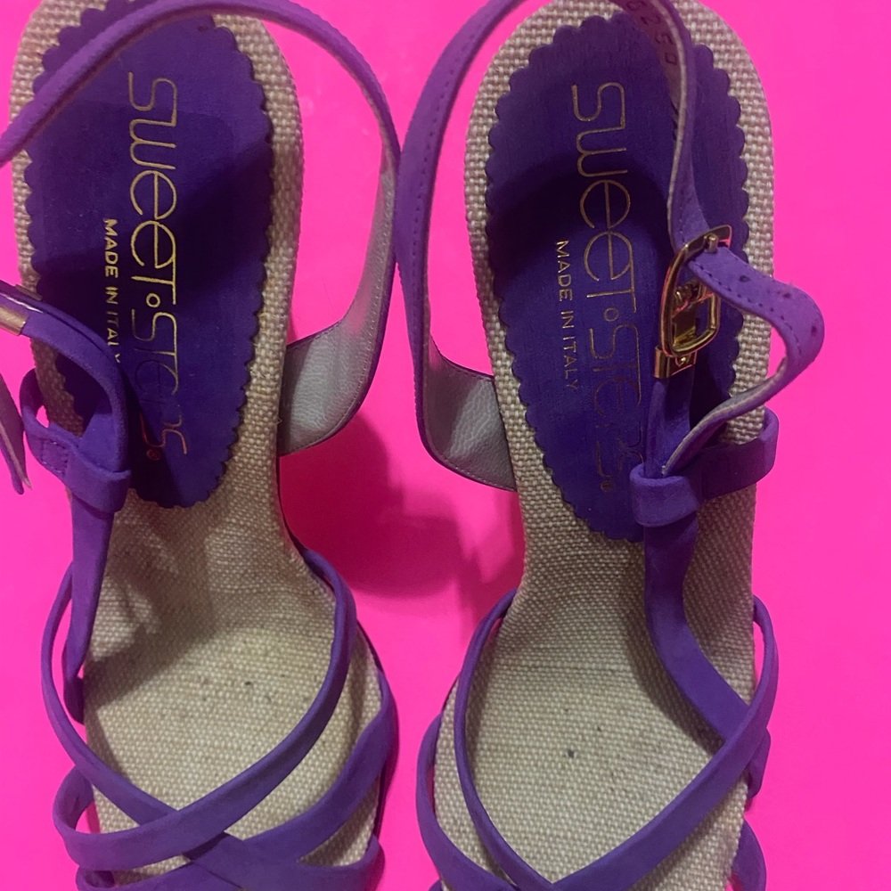 Sweet Steps suede purple heels US 7M